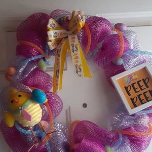 Easter peep wreath